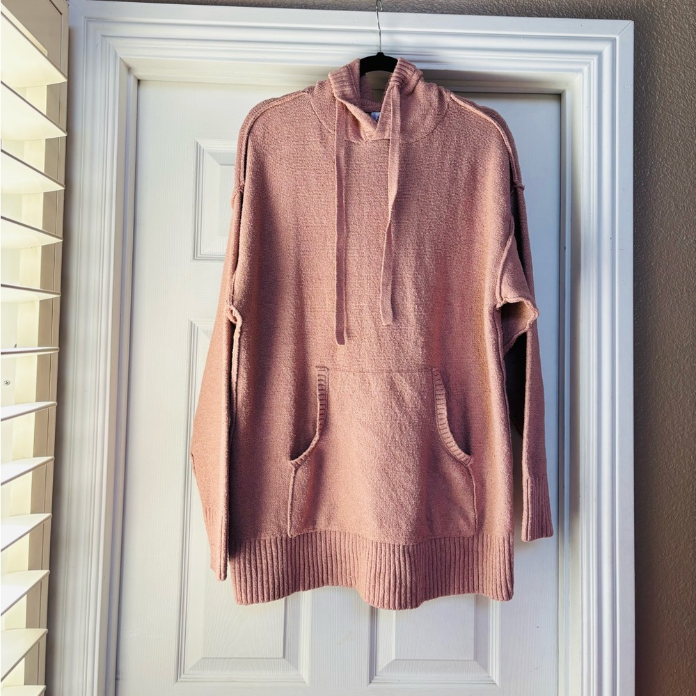 Cozy Women's Cowl Neck Sweater in Soft Pink